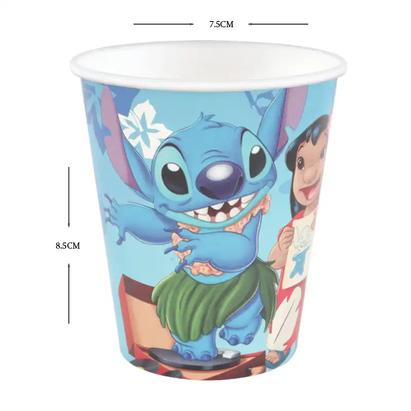 Stitch Party Paper Cups – Lilo & Stitch Disney Cups - 10 pcs