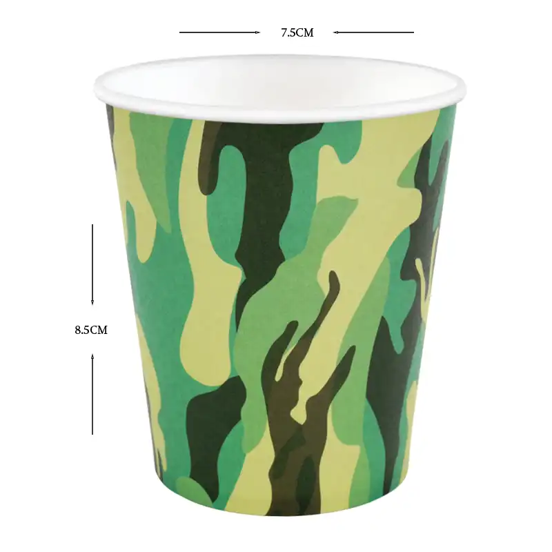 Camouflage Army Party Paper Cups - 10 pcs