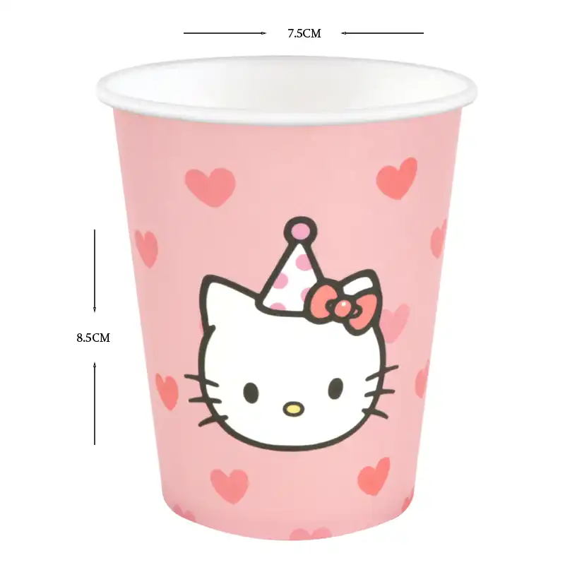 Hello Kitty Party Paper Cups - 10 pcs