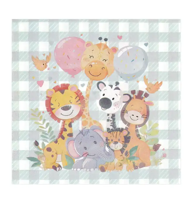 Jungle Animals Safari Party Paper Napkins – 20 Pcs