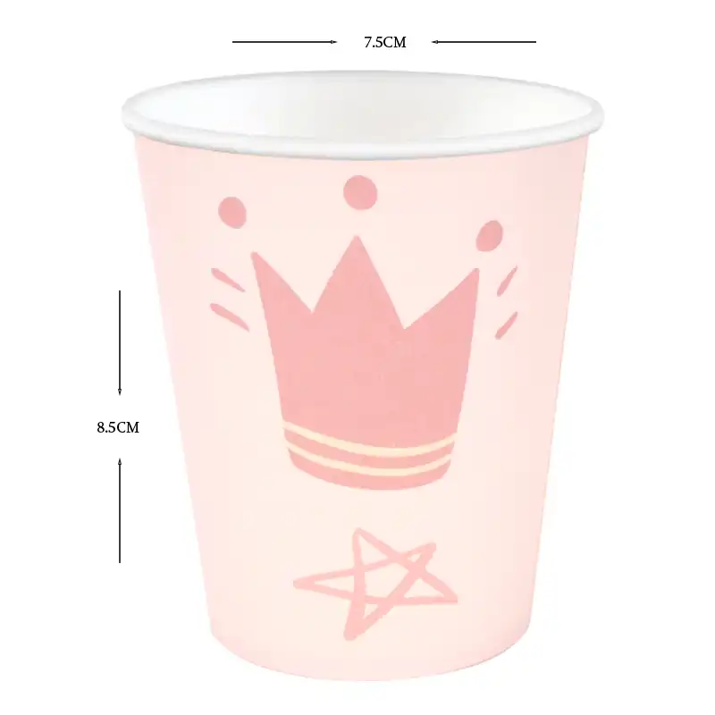 Carousel Party Paper Cups – Pink Fairy Tale Cup - 8 pcs