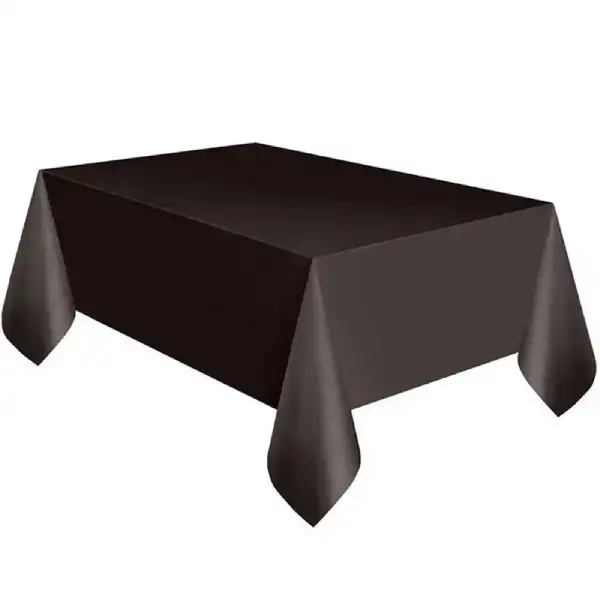 Jet Black Plastic Table cover - 54 x 108 in