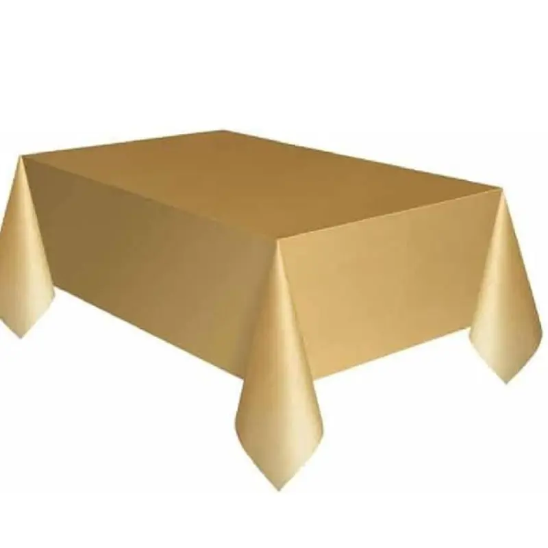 GOLD  Plastic Plastic Rectangular Table Cover 54 x 108 in