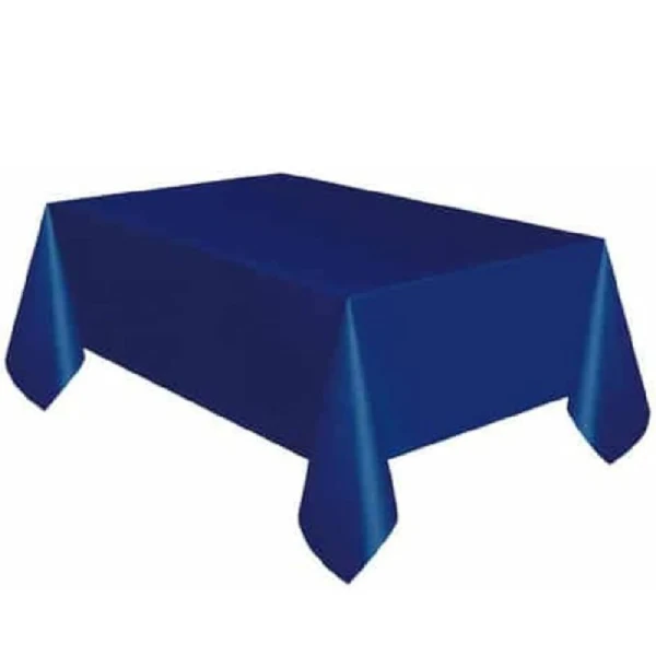 Dark Blue Plastic Rectangular Table Cover 54 x 108 in