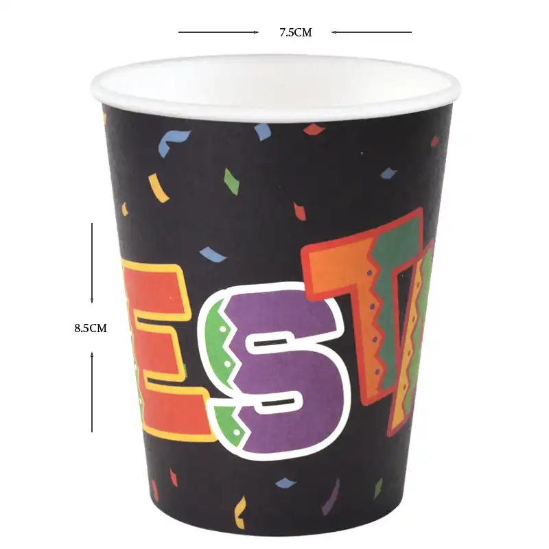 Mexican Fiesta Party Paper Cups - 8 pcs