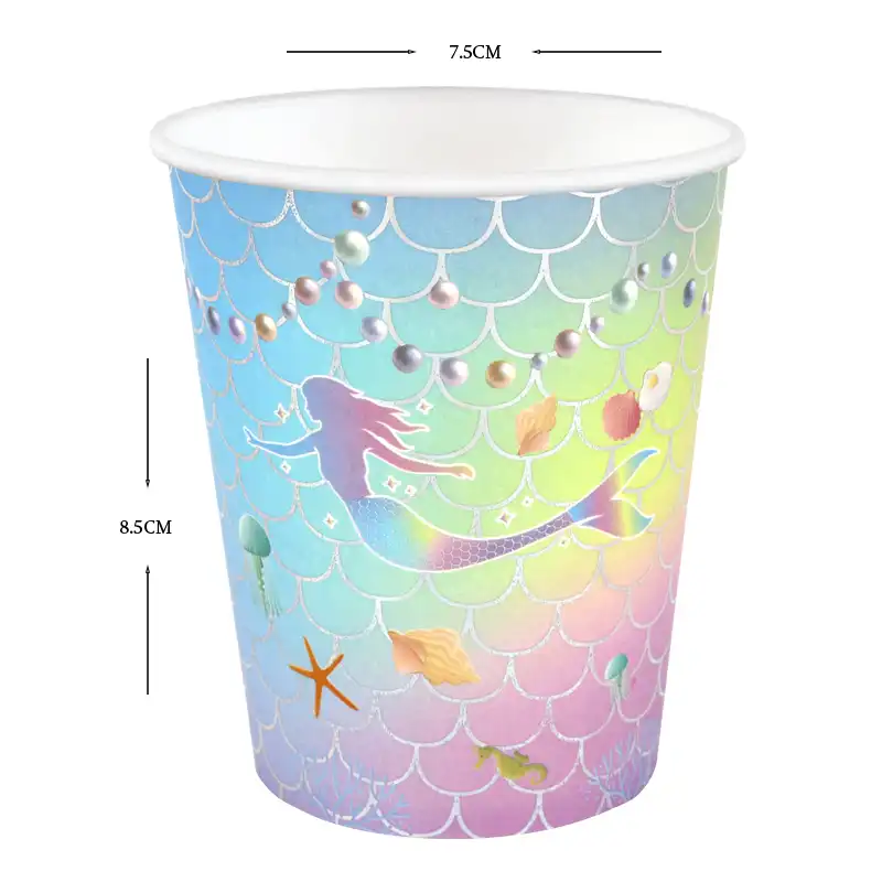 Mermaid Theme Party Paper Cups – 8