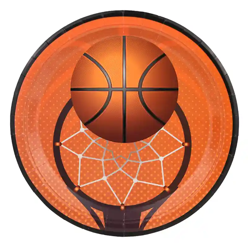 Basketball Party Plates – 7 Inch, 8 Pcs
