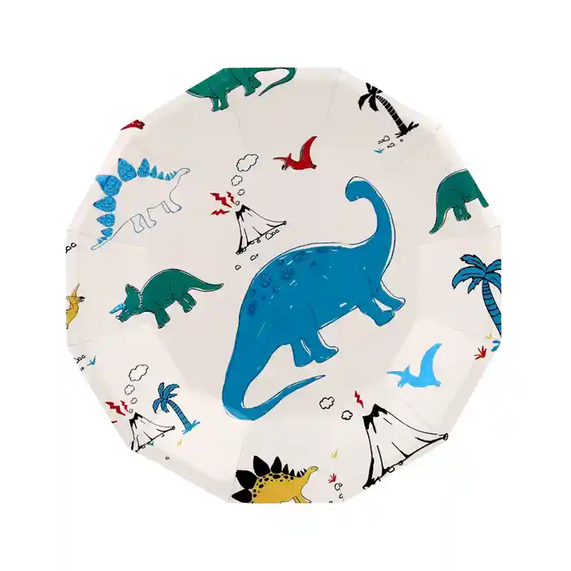 Dinosaur Party Plates – 7 Inch, 8 Pcs