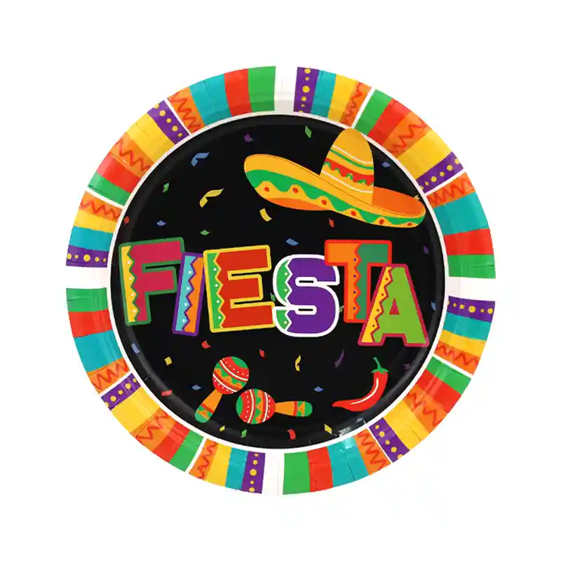 Fiesta Party Plates – 7 Inch, 8 Pcs