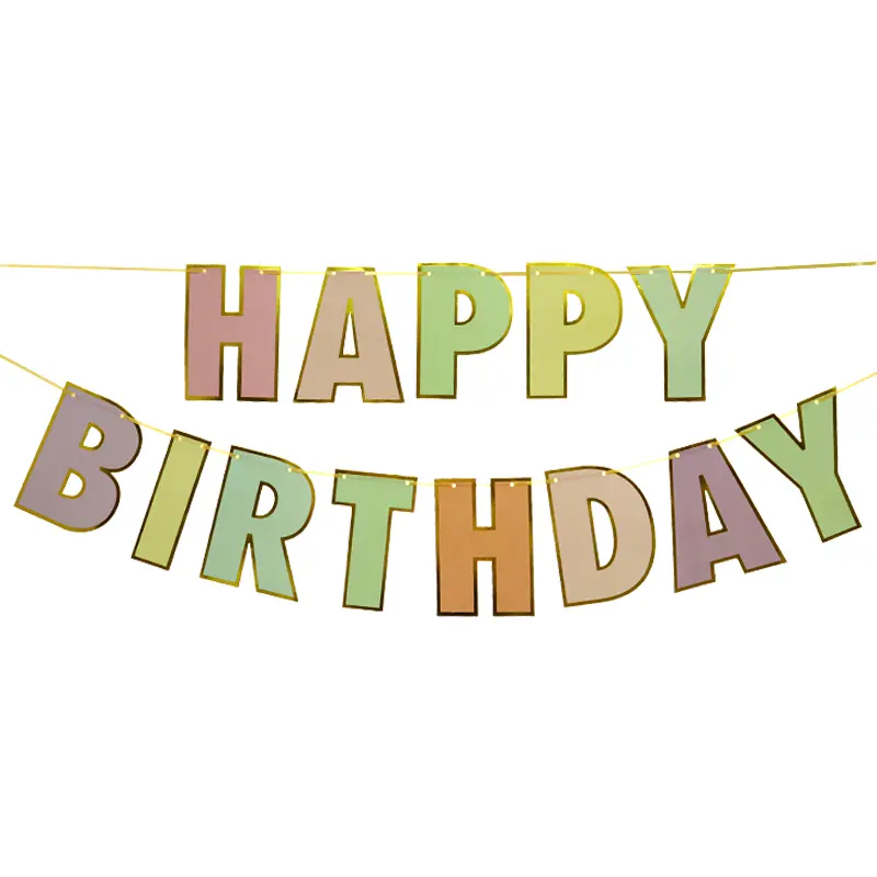 Pastel Happy Birthday Banner 3 Meter