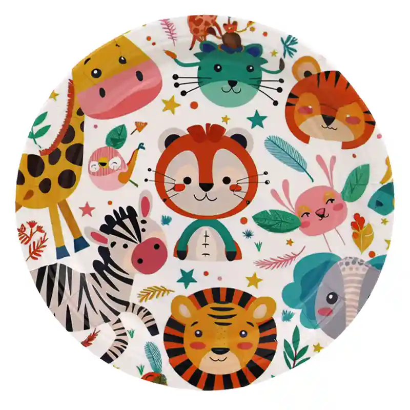 Safari Jungle Animal Paper Plates 9 Inch – 10 Pcs