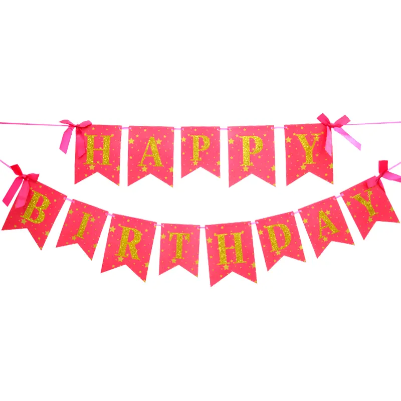 Pink Happy Birthday Banner 