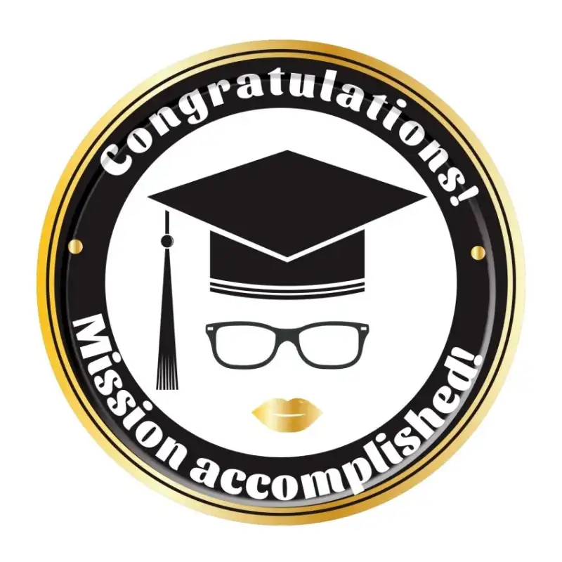 Graduation Round Paper Plates 7 inch 8 pcs