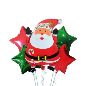Xmas Santa Balloon Bouquet – 5 pcs