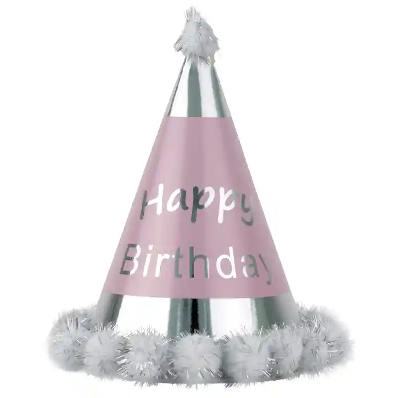 Silver Foil Birthday Hat – 18 cm