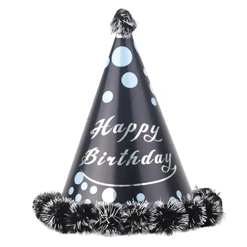 Black Birthday Party Hat – 18 cm