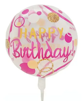 Pink Clear Round Foil Balloon