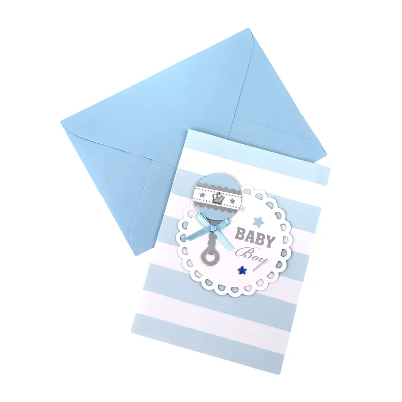 Baby Boy Card with Silver & Blue Star