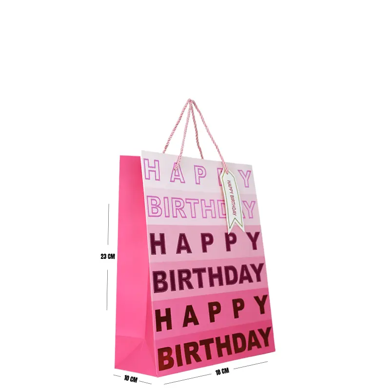 Pink Happy Birthday Gift Bag – Small (23 × 18 × 10 cm)
