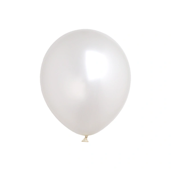 Pearl White Metallic Latex Balloons 11in – Helium Inflated