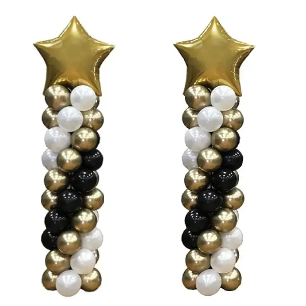 Balloon Pillars with Star-Shaped Foil Balloon Topper 2 pcs