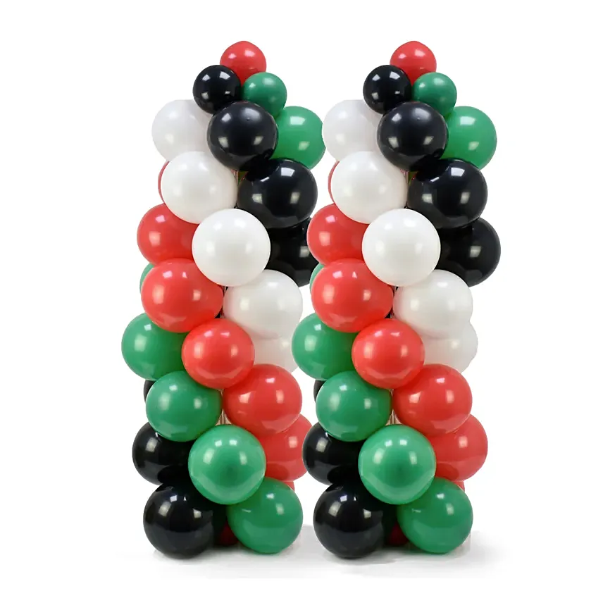 UAE National Day Flag Colour Balloon Pillar 2 pcs