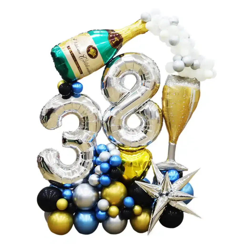 Champagne Themed Birthday Balloon Sculpture