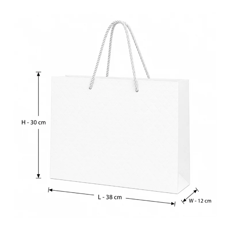 White Quilted Gift Bag – Large(38 × 30 × 12 cm)