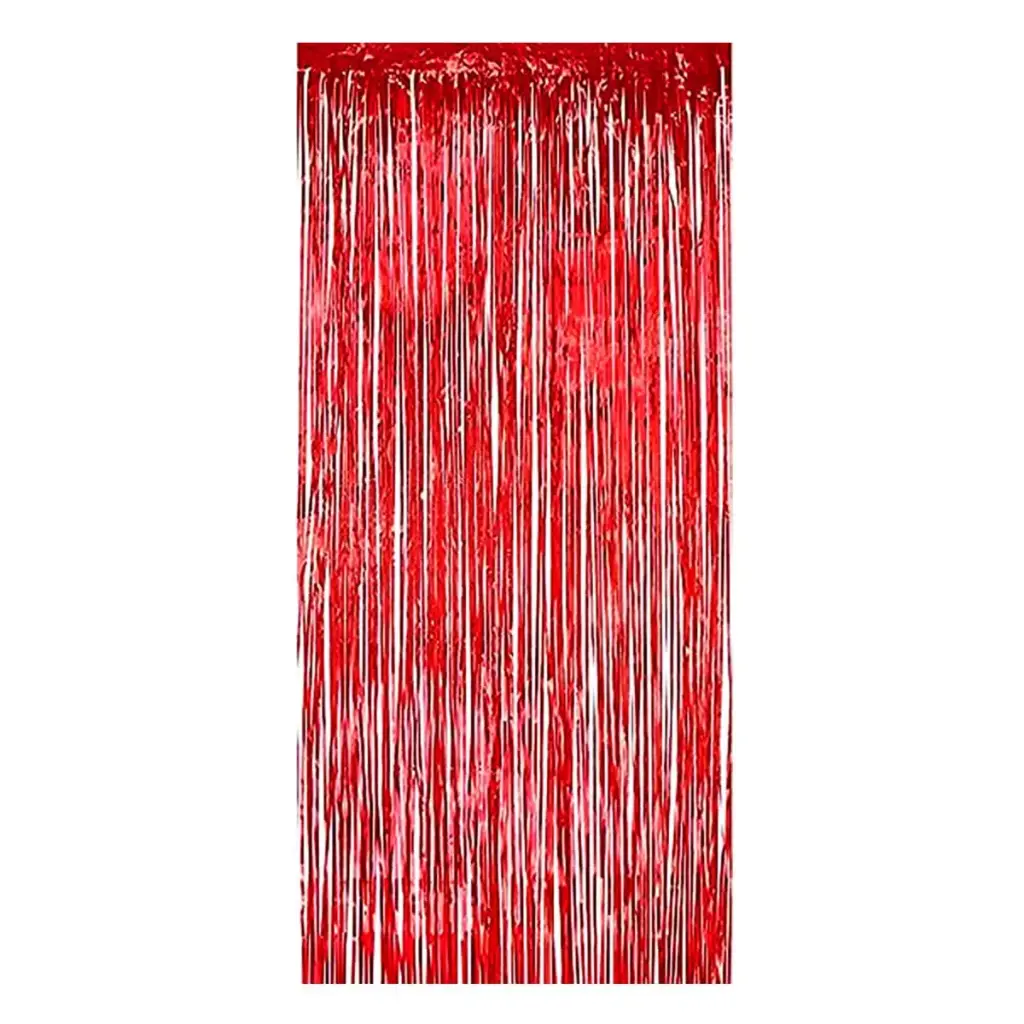 Foil Fringe Curtain – Red