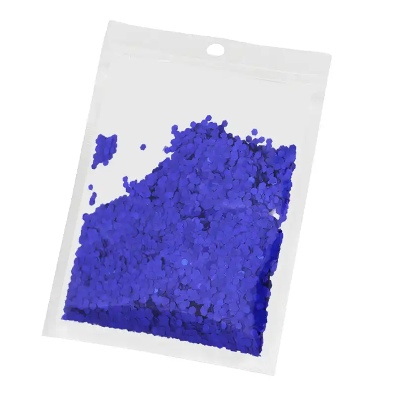 Small Royal Blue Metallic Confetti – Fine Hexagon Party Table Scatter (1 Pack)