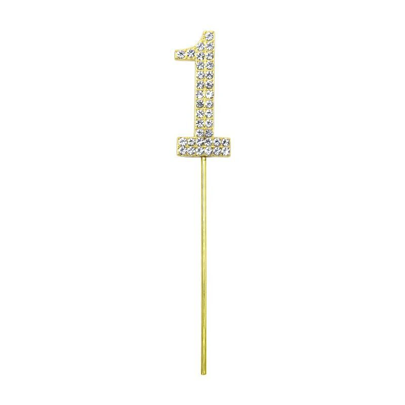 Gold Diamond Number 1 Cake Topper