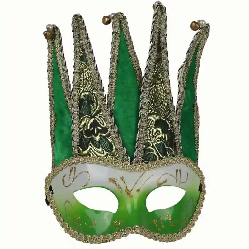 Venetian Costume Mask Accessories – Green & Silver