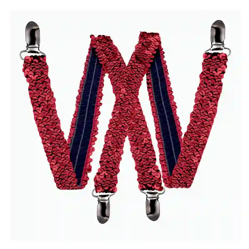 Adult Fashion Suspenders – Red Sequins