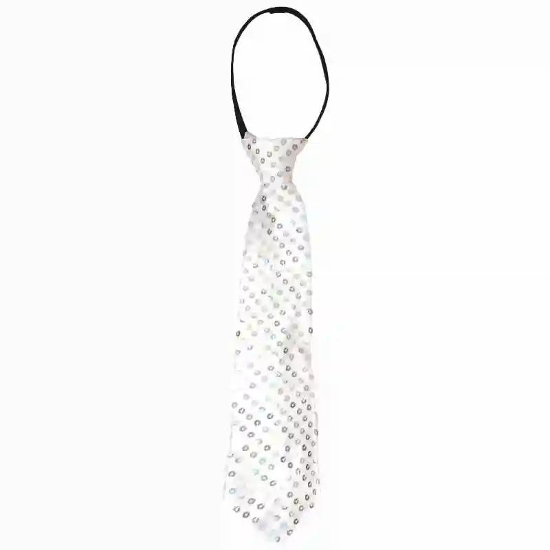 Glittering Sequin Necktie For Kids - White