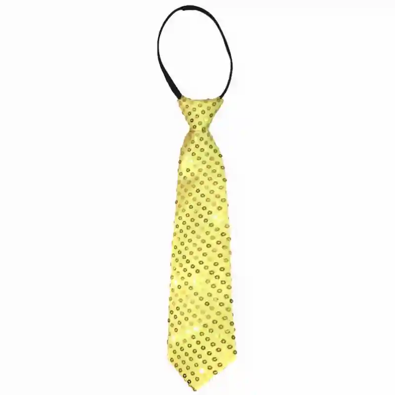 Glittering Sequin Necktie For Kids - Yellow