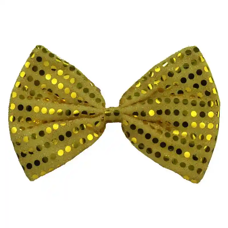 Glittering Sequin Bow Tie with Elastic for Kids – Small (Yellow)