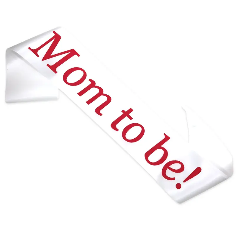 Mom To Be Sash – White & Red