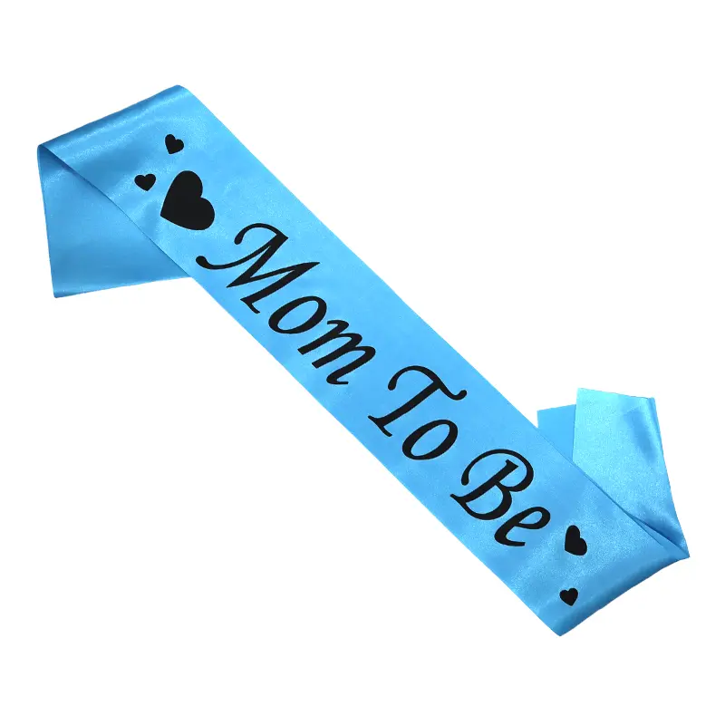 Mom To Be Sash – Baby Blue & Black