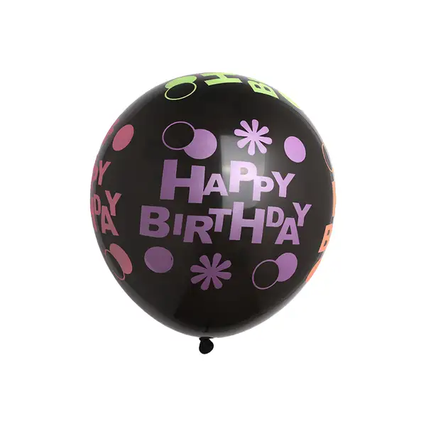 Happy Birthday Printed Balloons Black – 11in