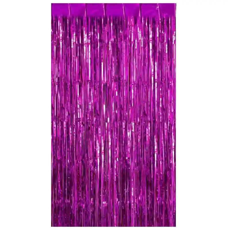 Foil Fringe Curtains -Purple