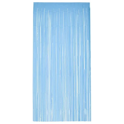 Foil Fringe Curtains -Baby Blue