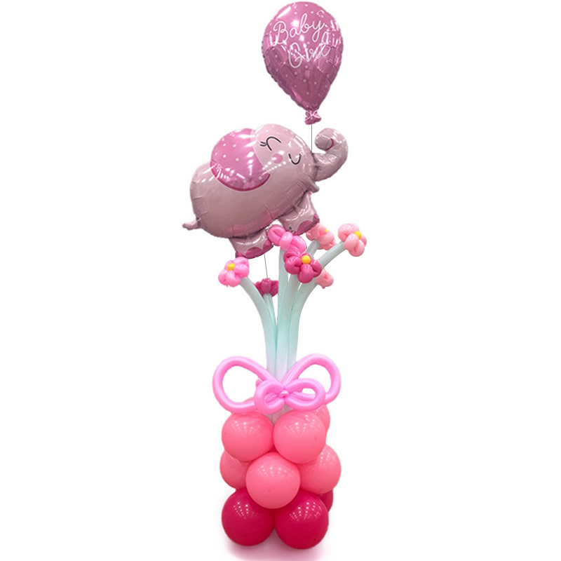Baby Girl Elephant Balloon Stand Decoration