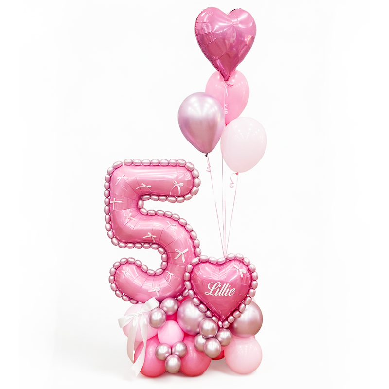 Baby Pink Birthday Balloon Decoration with Name
