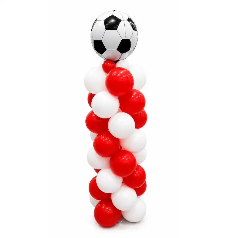 Football Theme Balloon Pillar Decoration with Soccer Foil Balloon