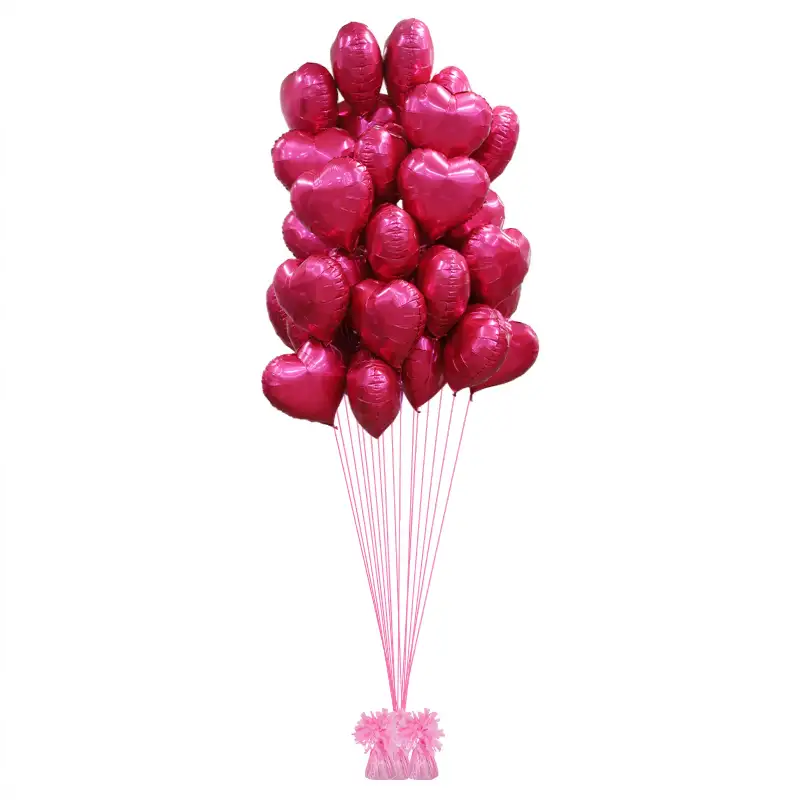 Hot Pink Heart Balloon Bouquet Party Decoration