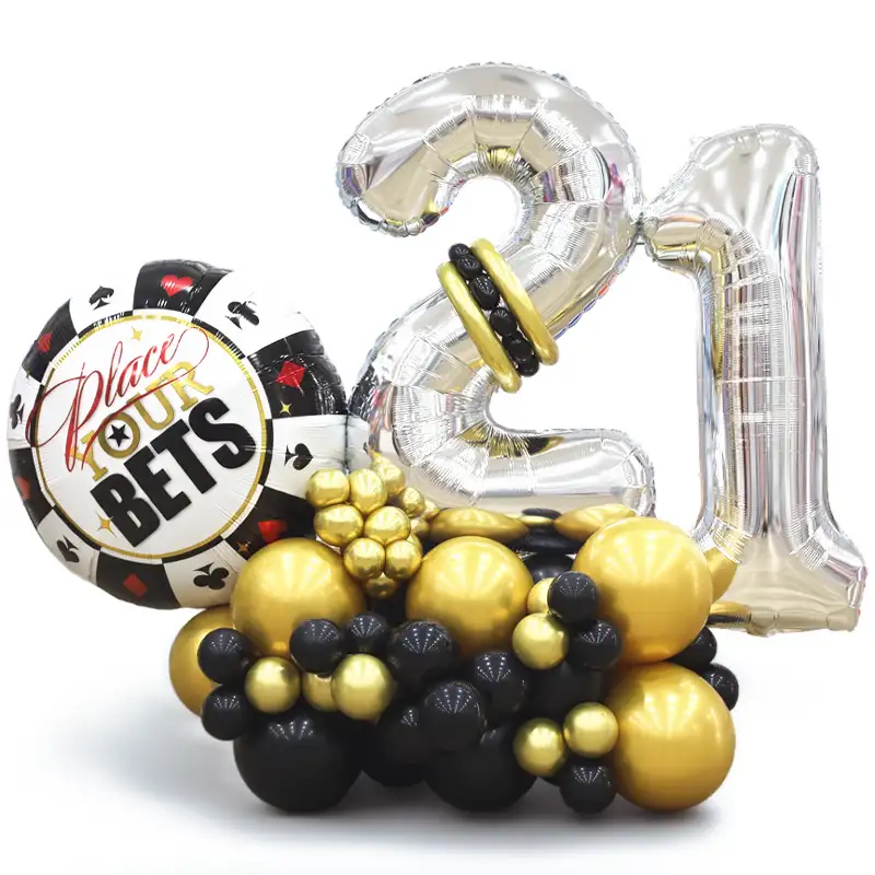 Casino Theme Birthday Balloon Decoration Set