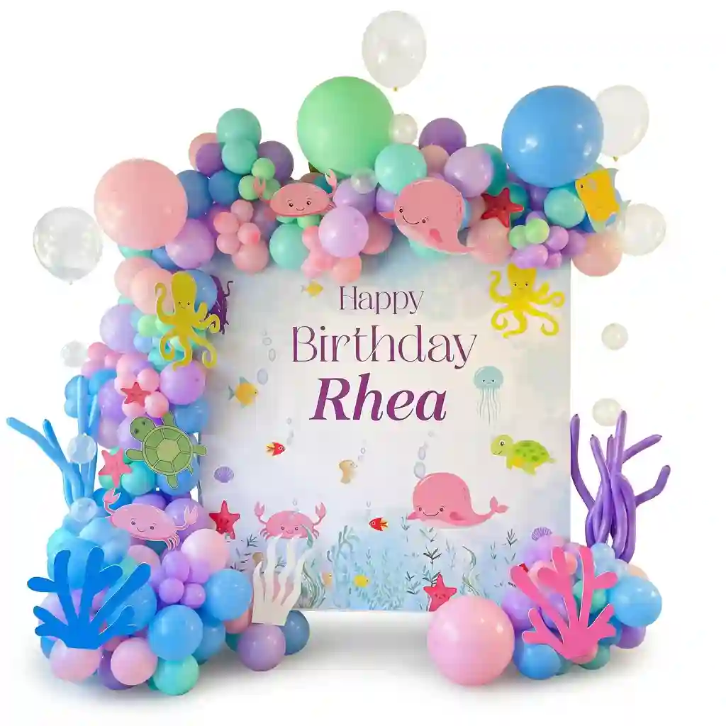 Under the Sea Birthday Balloon Backdrop Decoration