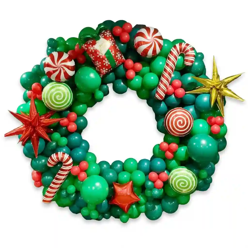 Christmas Candy Balloon Wreath Decoration