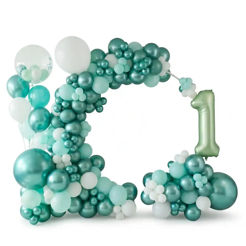 Mint Green First Birthday Balloon Hoop Decoration