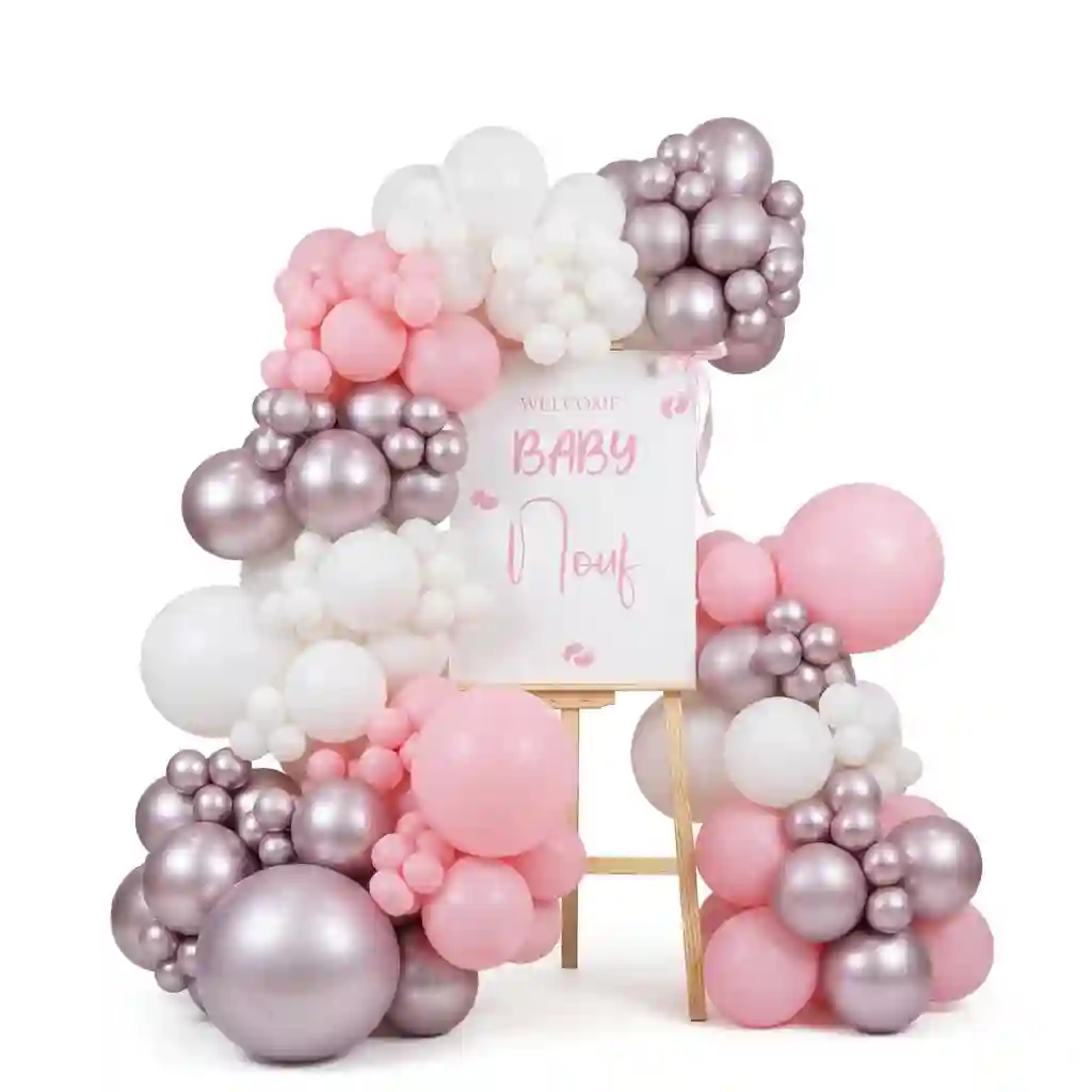 Welcome Baby Girl Balloon Easel Decoration Set